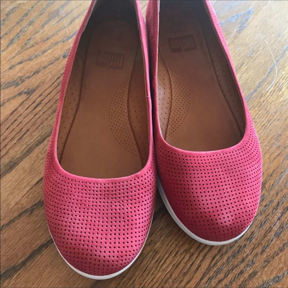 Fitflop red suede flats